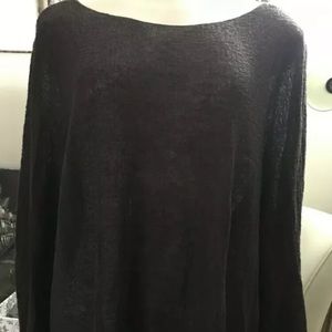 Eileen Fisher tunic sweater Sz 2xl xxl brown knitted organic linen pullover